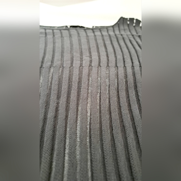 Trina Turk Black Sweater Knit Dress Mini Pima Cotton Mesh Dolman Sleeve LBD M - Picture 7 of 16